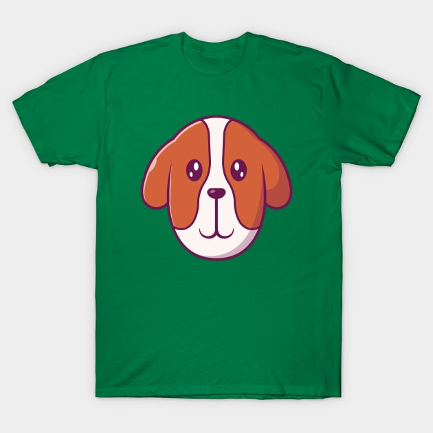 Cute Dog Face Cartoon (5) T-Shirt by Catalyst Labs